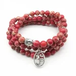 Mala en Perles de Régalite Rouge