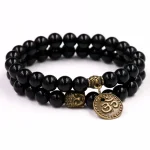 Bracelet Avec Tete de Bouddha Motif Om