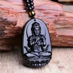 Bouddha Pendentif Obsidienne