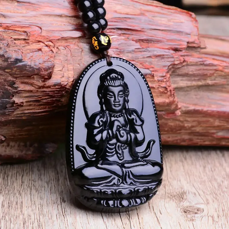 Pendentif Bouddha Obsidienne
