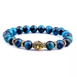 Bracelet Oeil de Tigre Bleu Bouddha