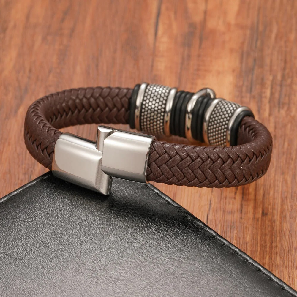 Bracelet Bouddha Cuir Café