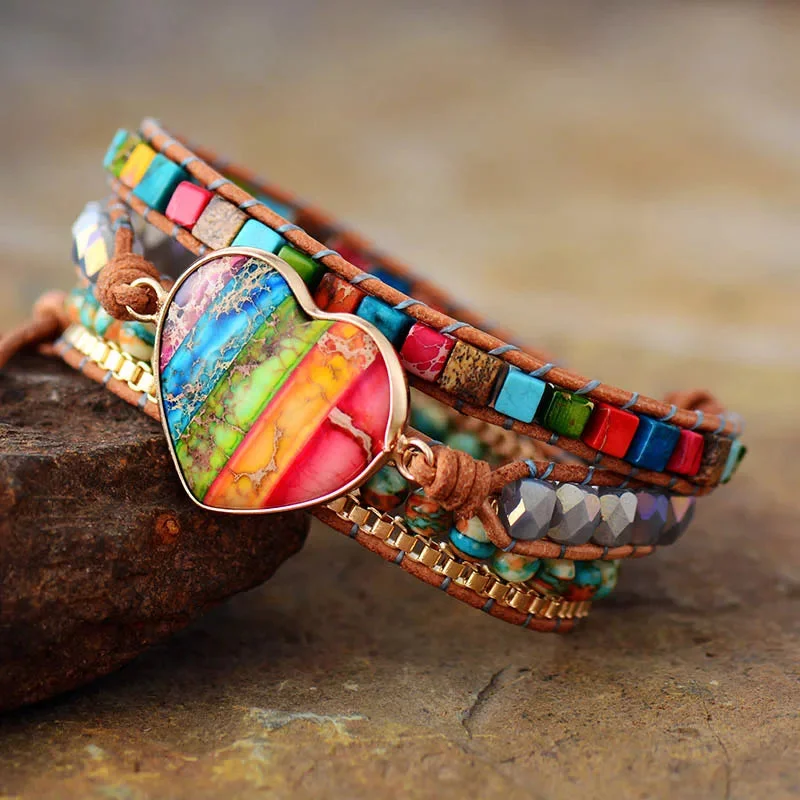 Bracelet Chakra Bohème Coeur en Action