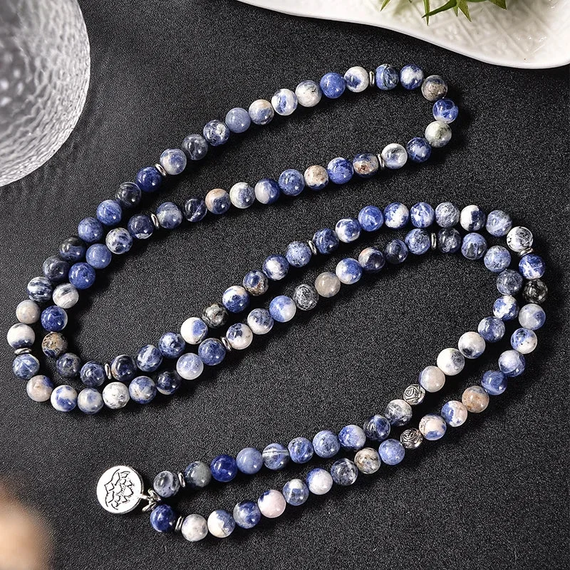 Mala Tibétain avec Fleur de Lotus