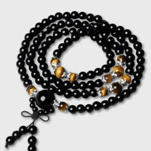 Mala Oeil de Tigre Et Obsidienne Noire