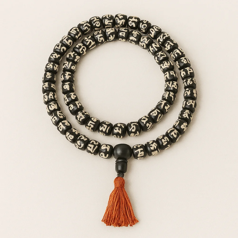 Mala Tibétain 108 Perles en Os de Yak