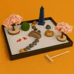 Mini Jardin Zen Japonais avec Cerisiers et Pagode