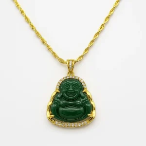 Pendentif Bouddha Jade Vert