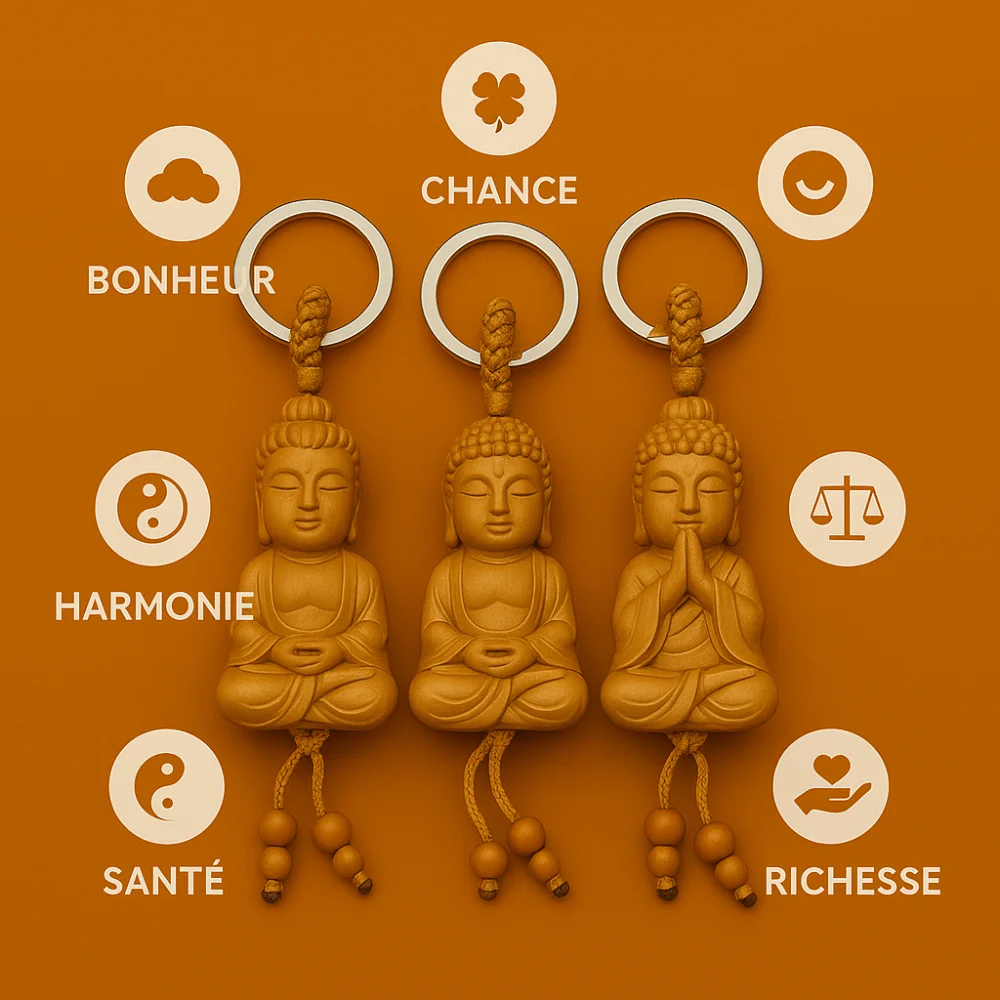Détails du porte-clés petit Bouddha