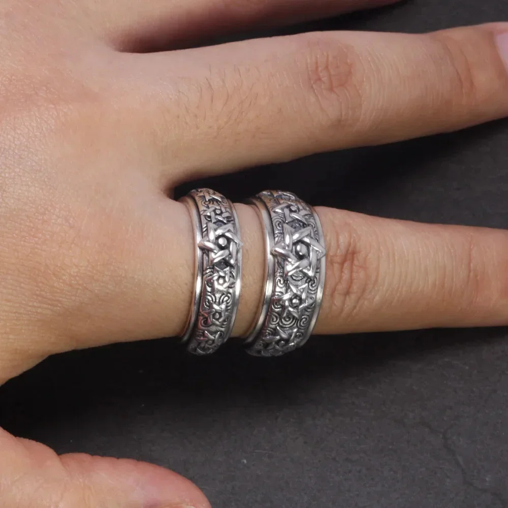 Bague Bouddhiste Tournante en argent