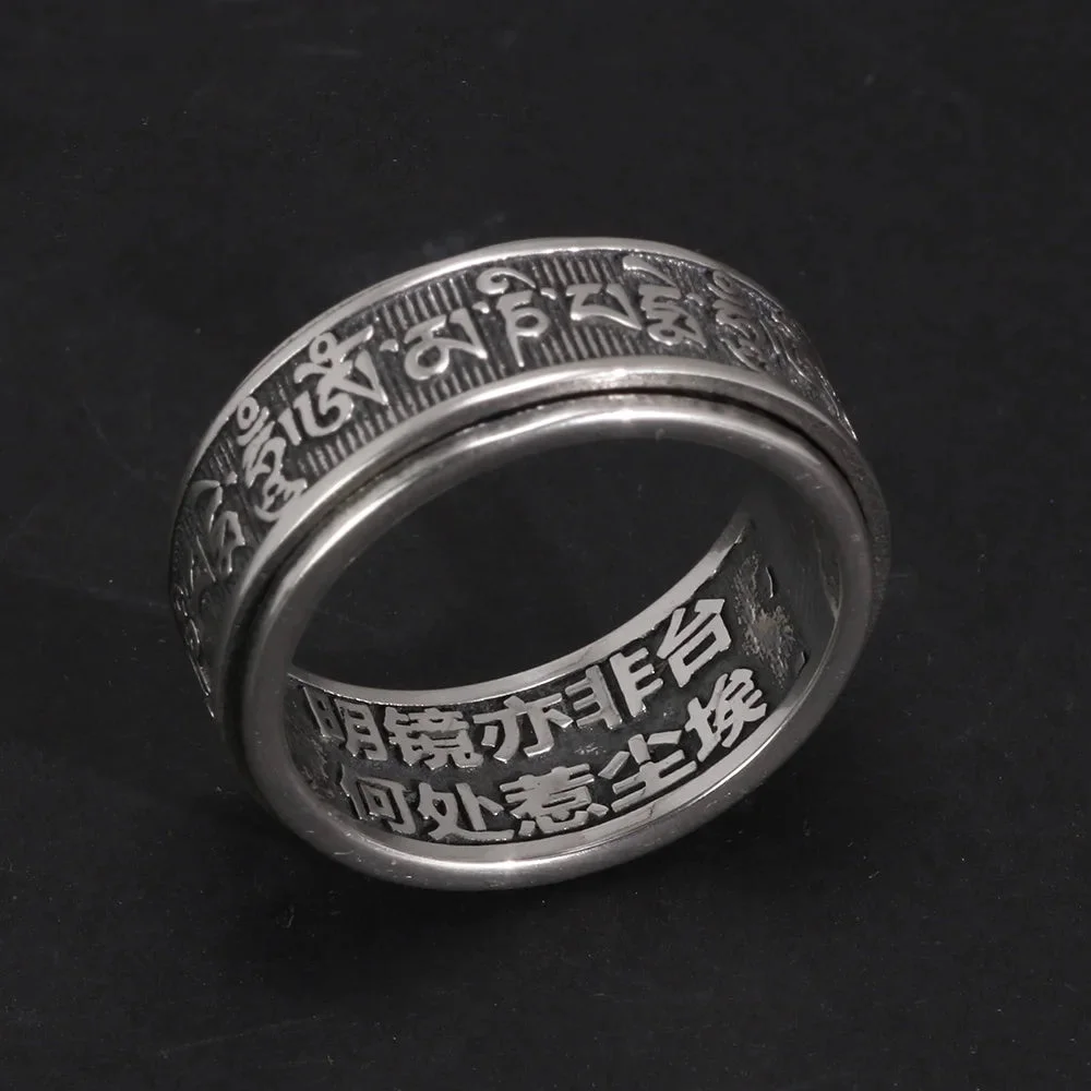 Bague Om Mani Padme Hum en argent