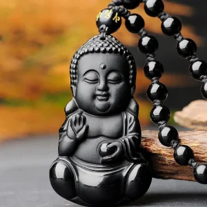 Pendentif Bébé Bouddha Noir