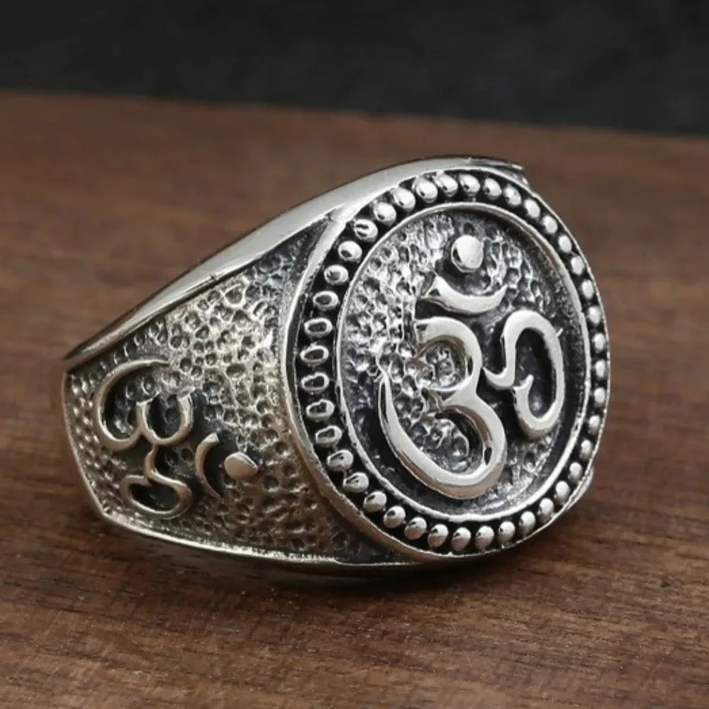 Bague Bouddhiste Motif Om