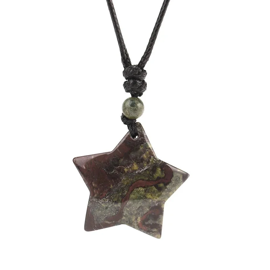 Collier Oeil de Tigre en Forme D’Étoile porté