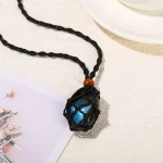 Collier Pierre Labradorite Tressé