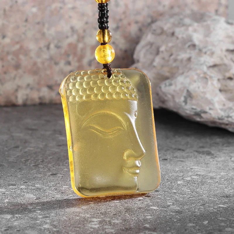 Pendentif Bouddha en Jade Jaune