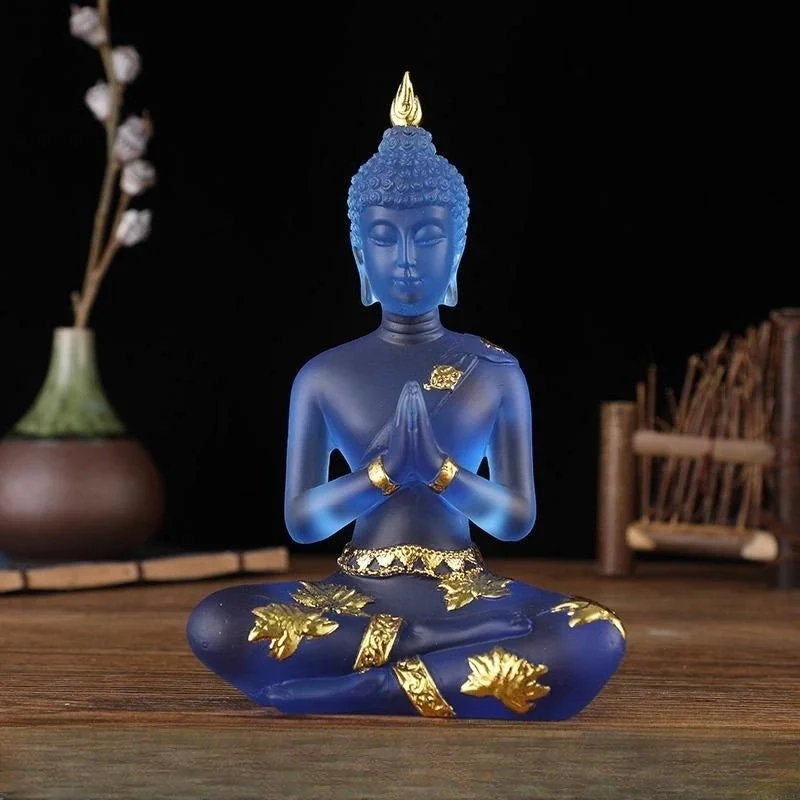 Statue de Bouddha en résine colorée - Vue d'ensemble