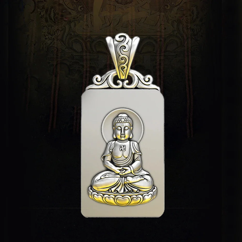 Pendentif Bouddha en Argent porté