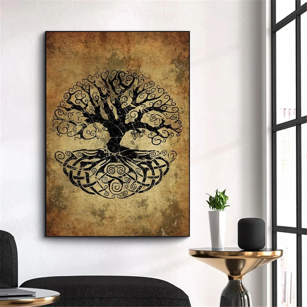 Tableau Arbre de Vie Moderne dans un espace zen