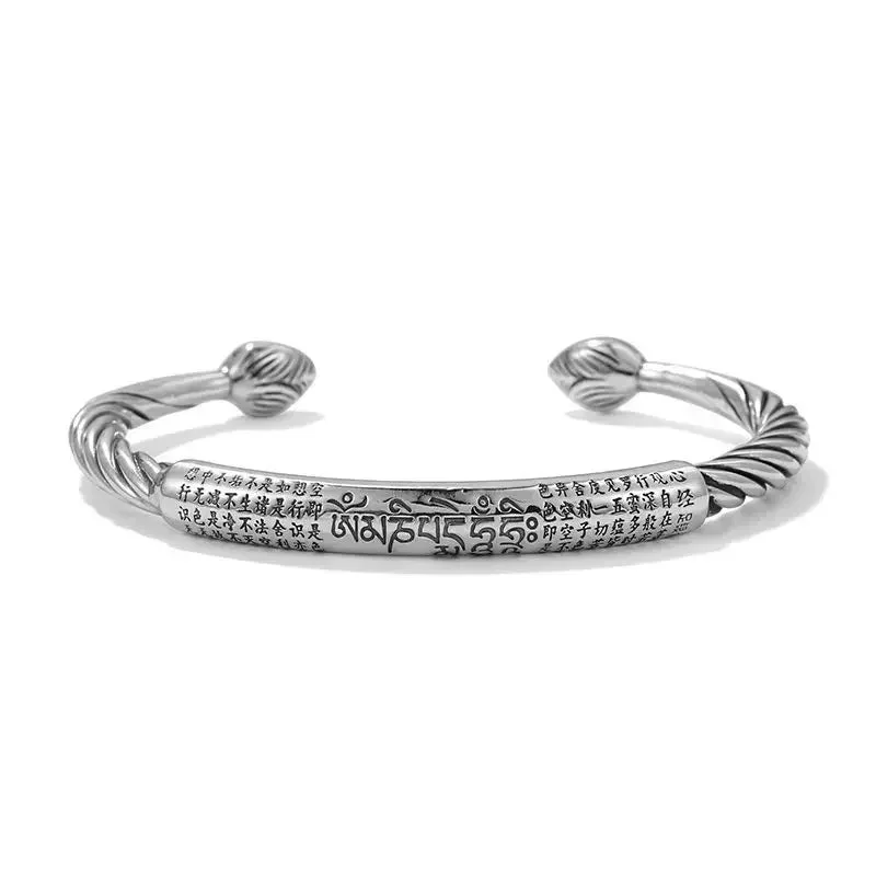 Bracelet Argent Tibétain Bouddhiste