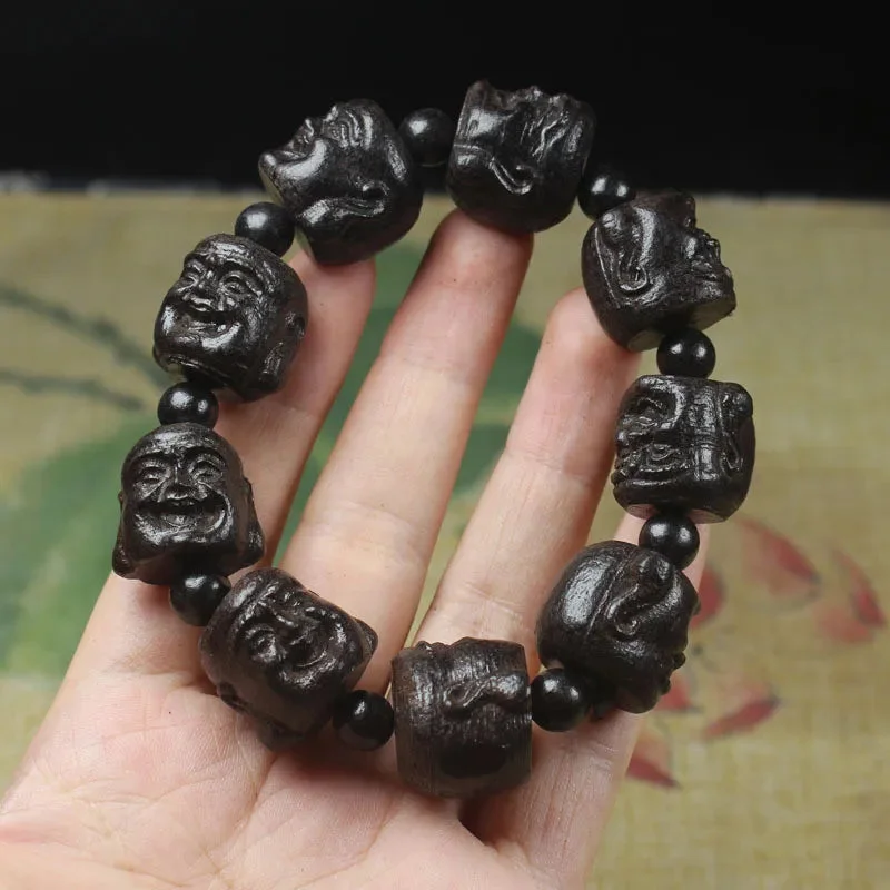 Bracelet Tête de Bouddha en Bois