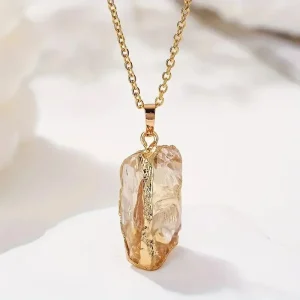 Collier Pierre Naturelle en Citrine