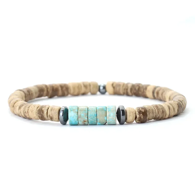 Détails du Bracelet Tibétain Oeil du Tigre en Bois