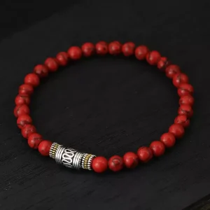 Bracelet Tibetain Jaspe Rouge