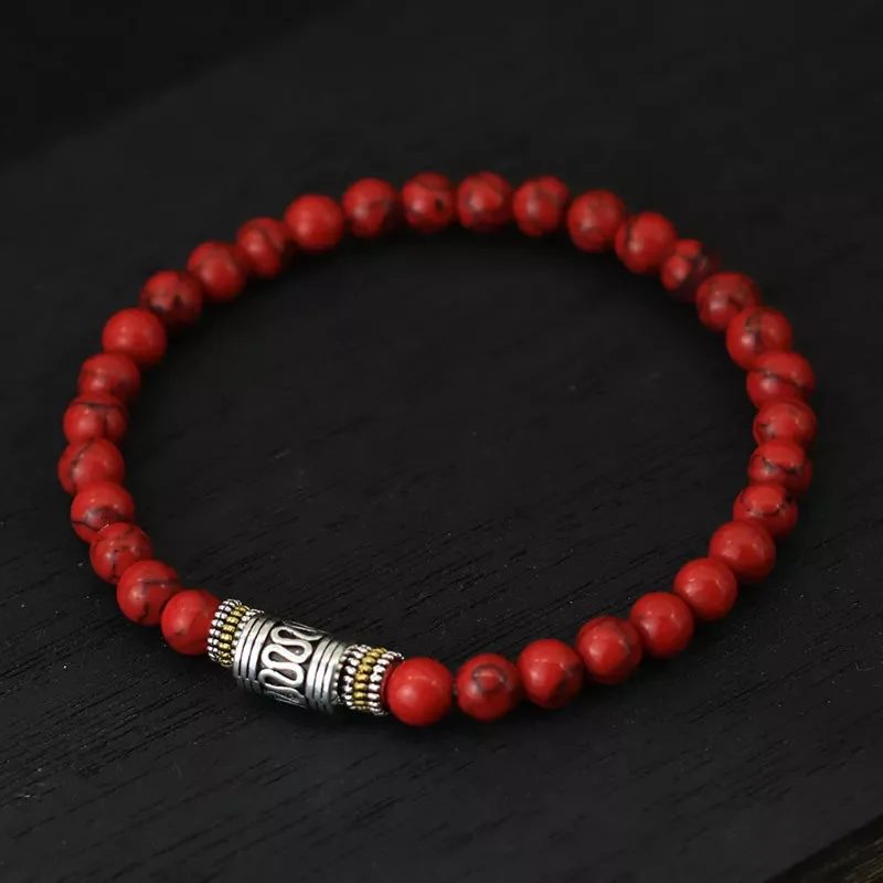 Bracelet Tibetain Jaspe Rouge