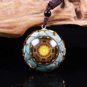 Pendentif Orgonite Pierre Bleu