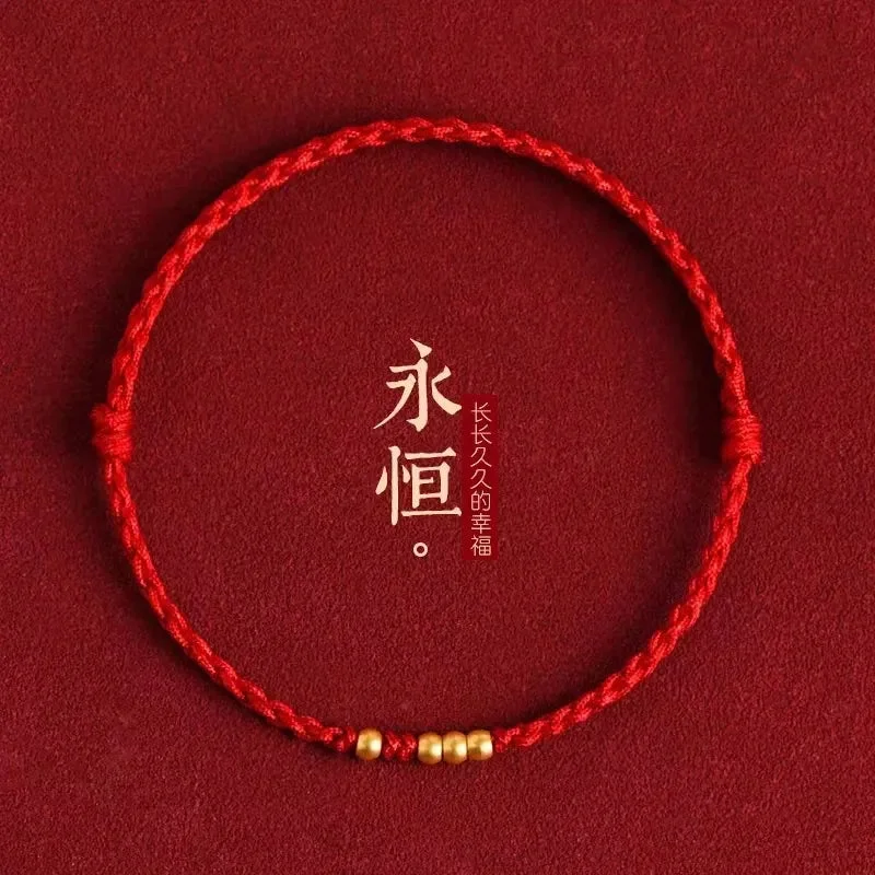Bracelet Chinois Corde Rouge sur Poignet