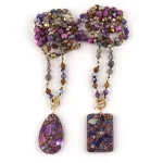 Collier en Pierre Naturelle Violette Rectangulaire