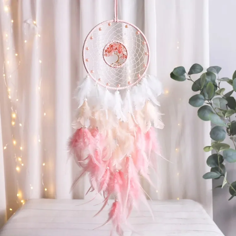 Attrape Rêve Blanc Et Rose