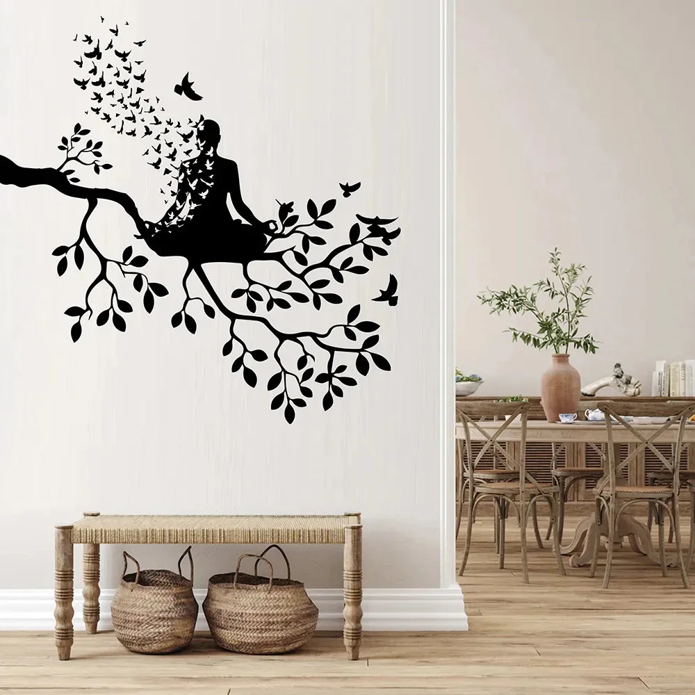 Stickers Bouddha sur une Branche d'arbre