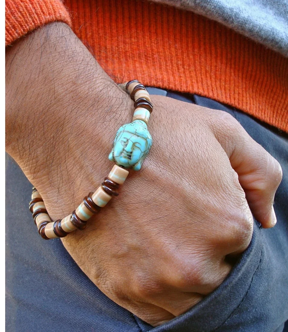 Bracelet Bouddha tibétain Pierre Turquoise