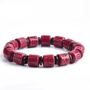 Bracelet Tibetain en Perles de Cinabre