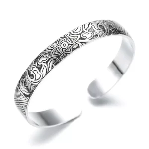 Bracelet Fleur de Lotus en argent
