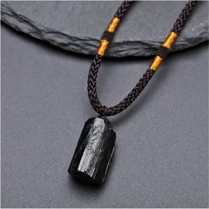 Collier en Tourmaline Noire Brute