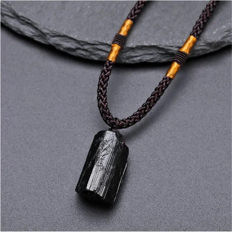 Collier en Tourmaline Noire Brute