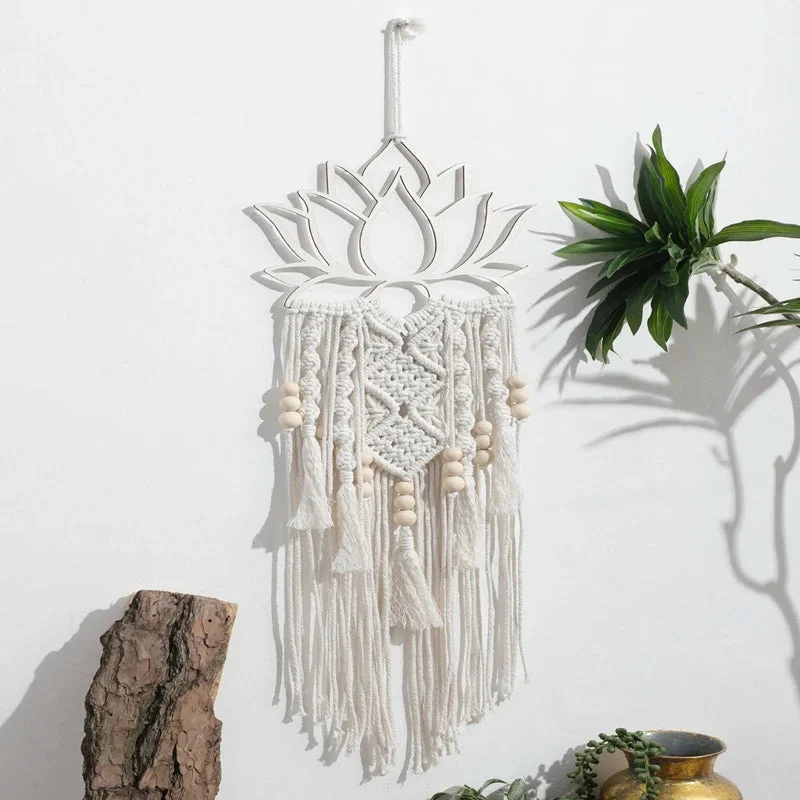 Attrape Reve Fleur de Lotus Macramé