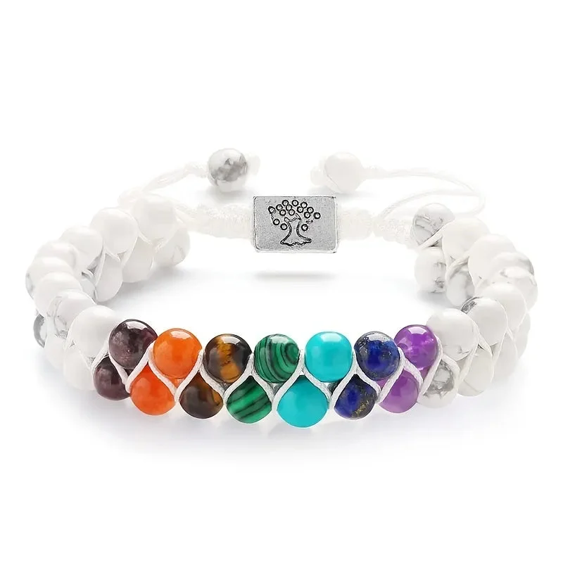 Bracelet 7 Chakra Double Arbre de Vie