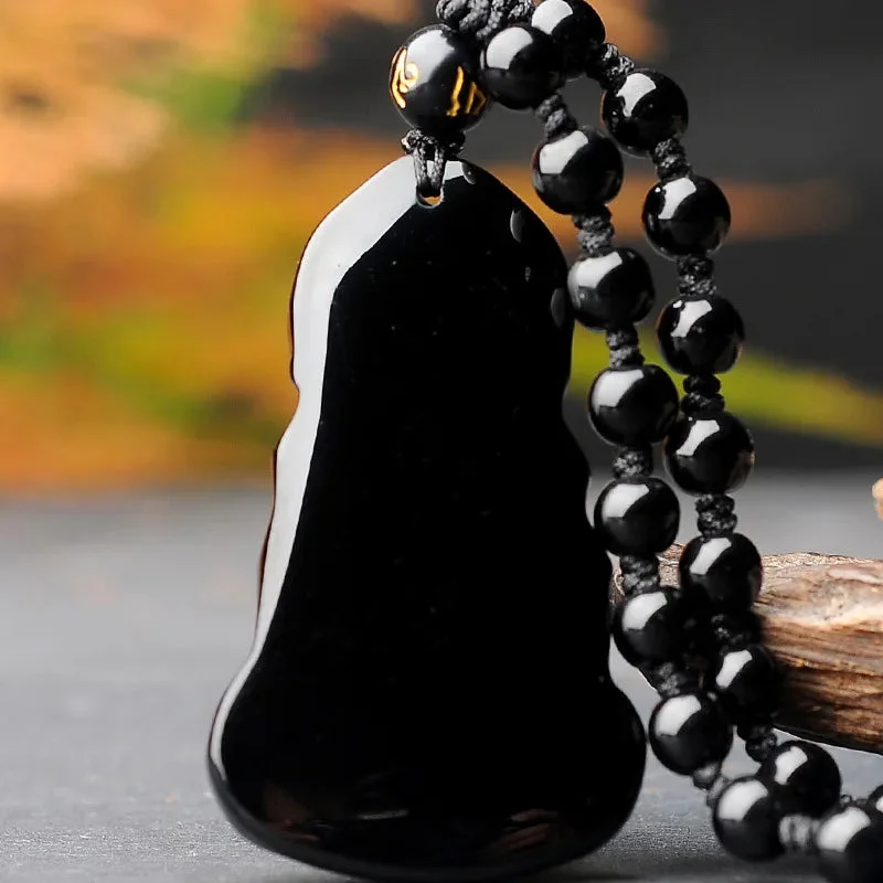 Pendentif Bébé Bouddha Noir porté