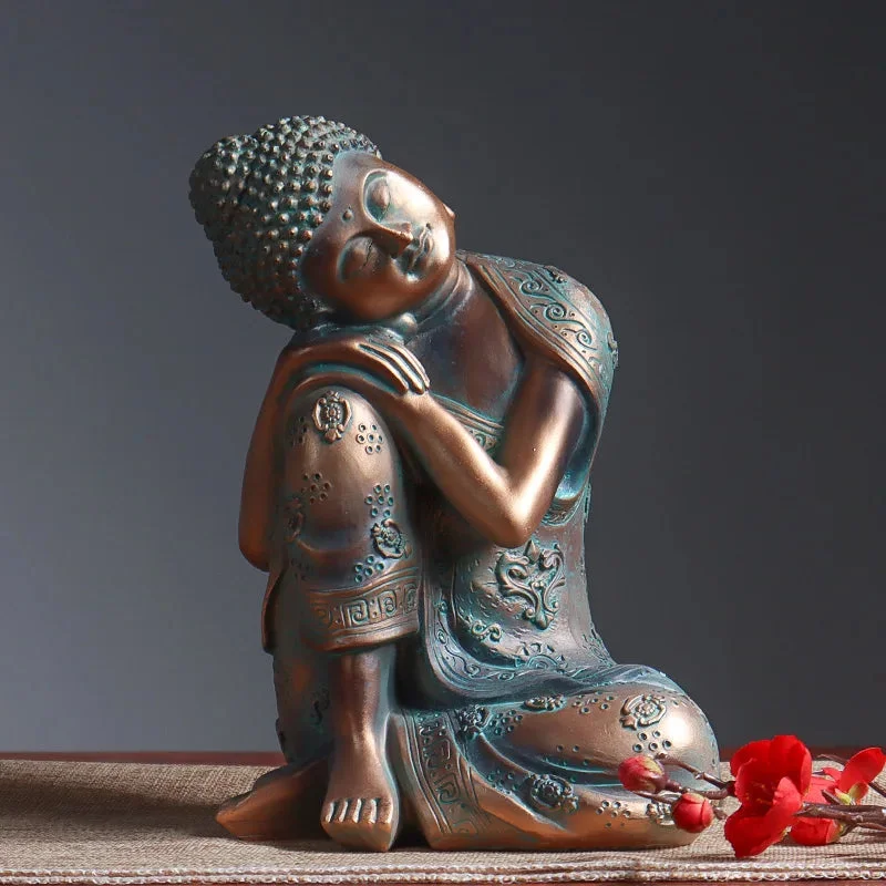 Statue Bouddha endormi en résine – Image 5