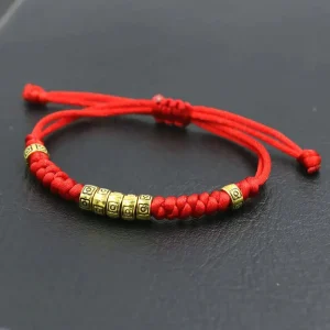 Bracelet Tibetain Rouge Porte Bonheur