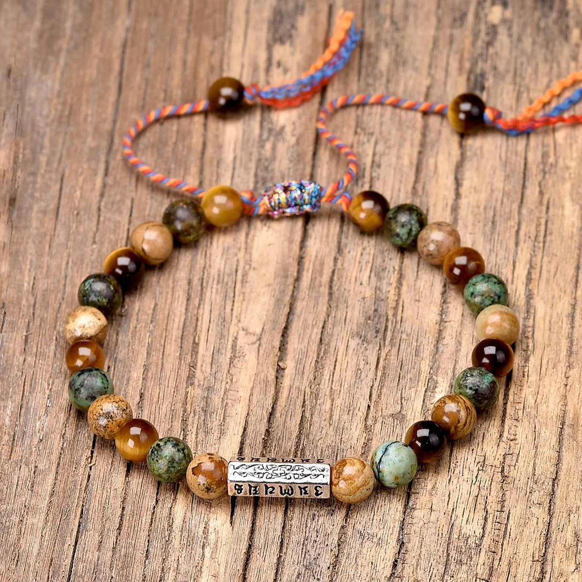 Bracelet Tibétain Pierres Naturelles Om