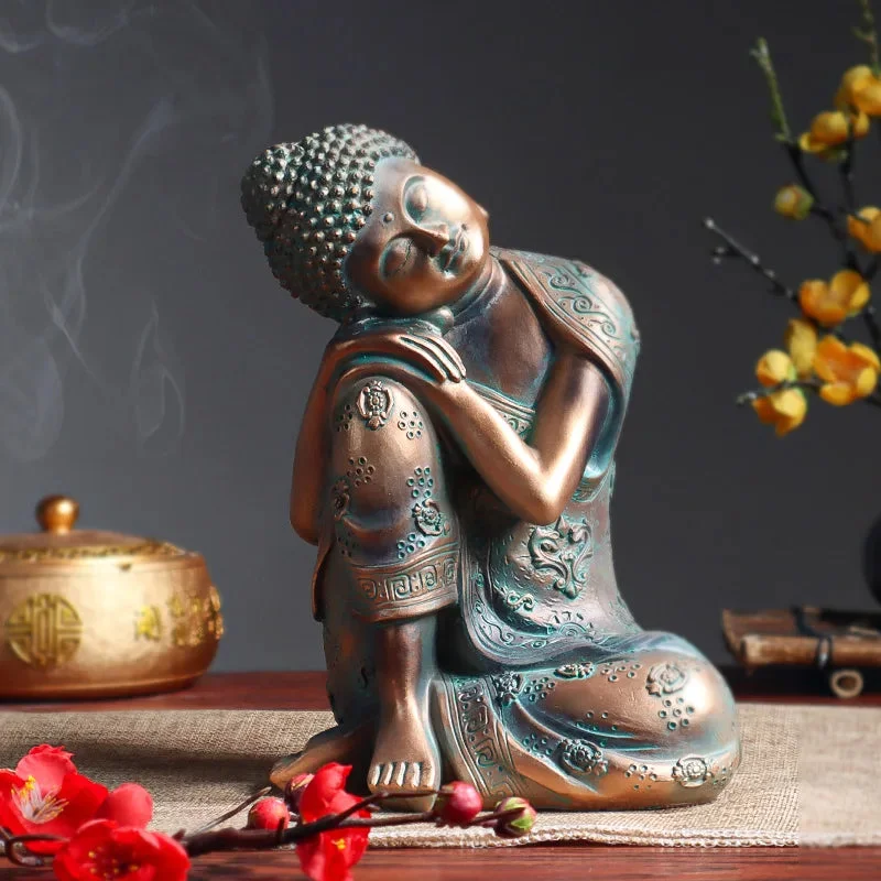 Statue Bouddha endormi en résine – Image 3