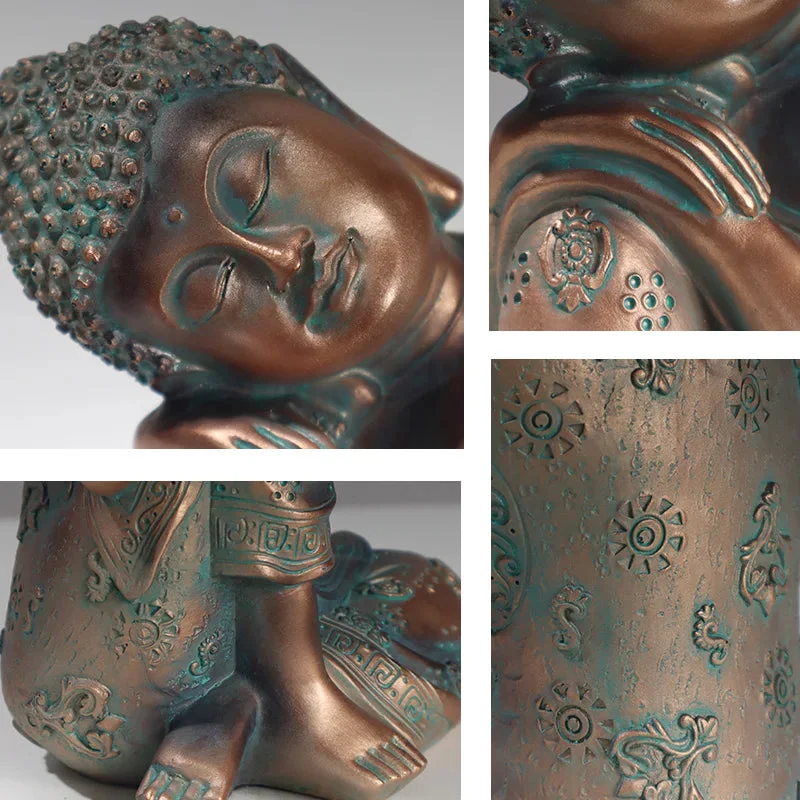 Statue Bouddha endormi en résine – Image 7