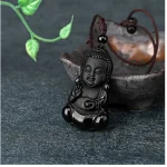 Pendentif Bouddha Obsidienne