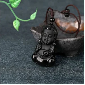 Pendentif Bouddha Obsidienne