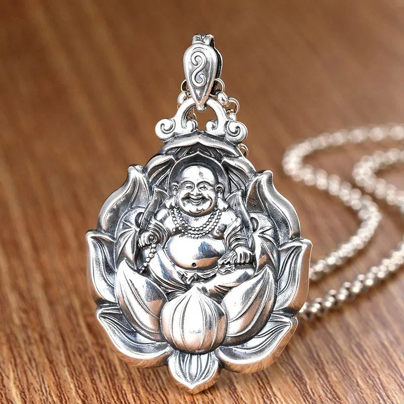 Pendentif Bouddha Argent avec chaîne